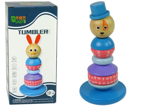 Wooden Educational Pyramid Dog with Hat Balancing Tower at Wasserman.eu