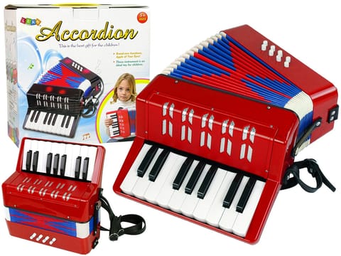 ⁨Akordeon Instrument Muzyczny Dla Dzieci Muzyka Czerwony⁩ w sklepie Wasserman.eu