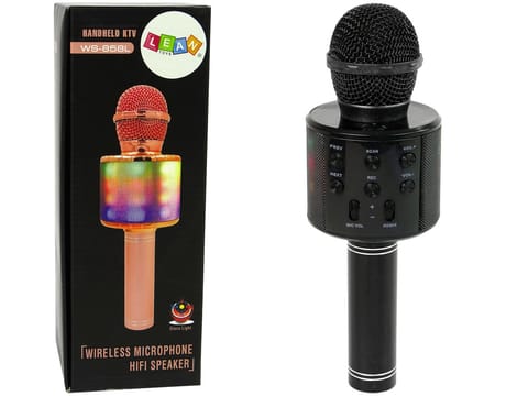 Mikrofon Bezprzewodowy USB Głośnik Nagrywanie Karaoke Model WS-858 Czarny w sklepie Wasserman.eu