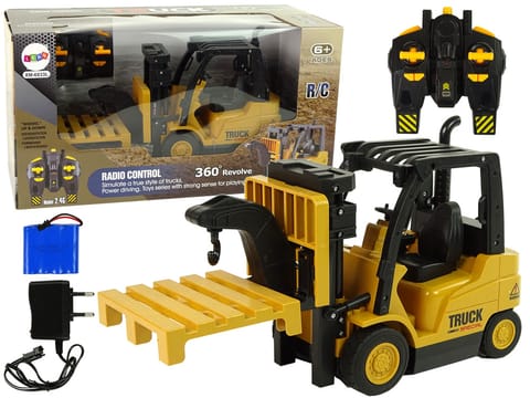 ⁨Zdalnie Sterowany Wózek Widłowy Obrót 360 stopni Żółty Pilot 10390 Lean Toys⁩ w sklepie Wasserman.eu