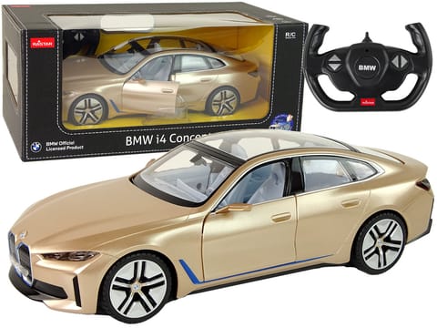 ⁨Auto BMW I4 Samochód Zdalnie Sterowany RC Rastar Złoty 1:14⁩ w sklepie Wasserman.eu