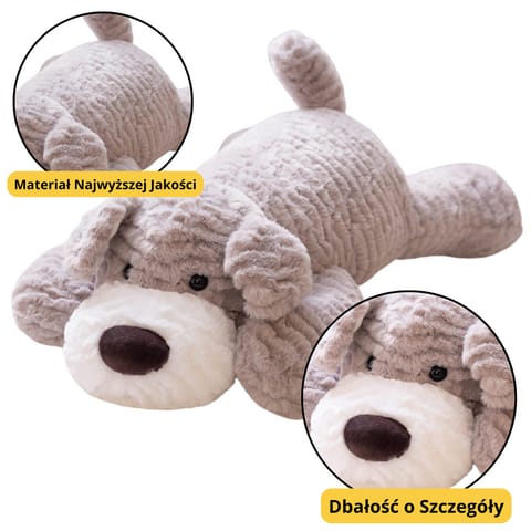 ⁨Pluszowa Maskotka Przytulanka Piesek Jasnoszary 30cm⁩ w sklepie Wasserman.eu