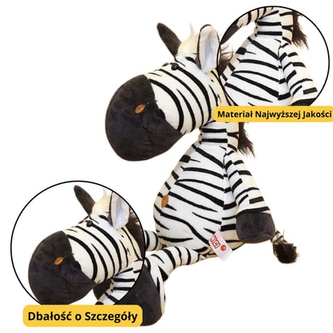 ⁨Pluszowa Maskotka Przytulanka Zebra Biało Czarna 25cm⁩ w sklepie Wasserman.eu