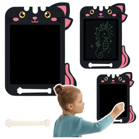 ⁨Znikopis Tablica Do Rysowania Pisania LCD Rysik Kot Czarny⁩ w sklepie Wasserman.eu