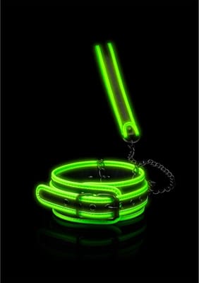 ⁨Ouch! Glow in the Dark zestaw obroża i smycz, fluorescencyjna zieleń⁩ w sklepie Wasserman.eu