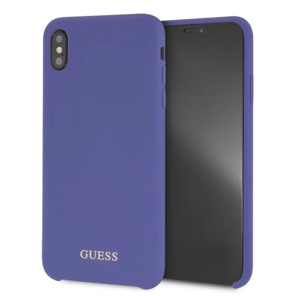 ⁨Guess GUHCI65LSGLUV iPhone Xs Max purple /fioletowy hard case Silicone⁩ w sklepie Wasserman.eu