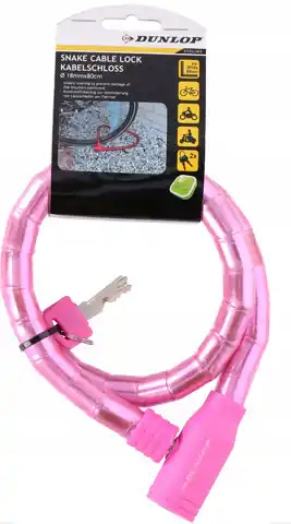 ⁨Dunlop - anti-theft bicycle key lock (pink)⁩ at Wasserman.eu