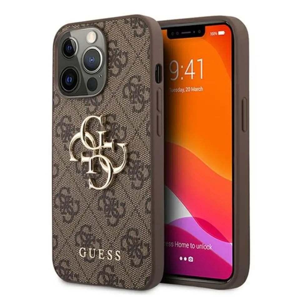 ⁨Guess 4G Big Metal Logo - iPhone 13 Pro Max Case (Brown)⁩ at Wasserman.eu