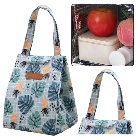 ⁨Torba Termiczna Izolacyjna Śniadaniowa Lunch Bag Liście Ananasy 25cm⁩ w sklepie Wasserman.eu