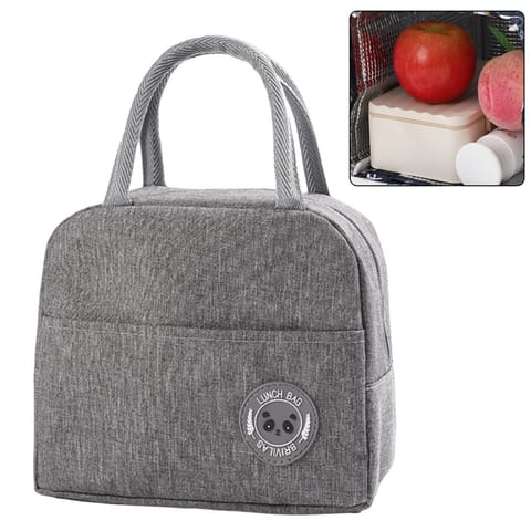 ⁨Torba Termiczna Izolacyjna Śniadaniowa Lunch Bag Szara 23cm⁩ w sklepie Wasserman.eu