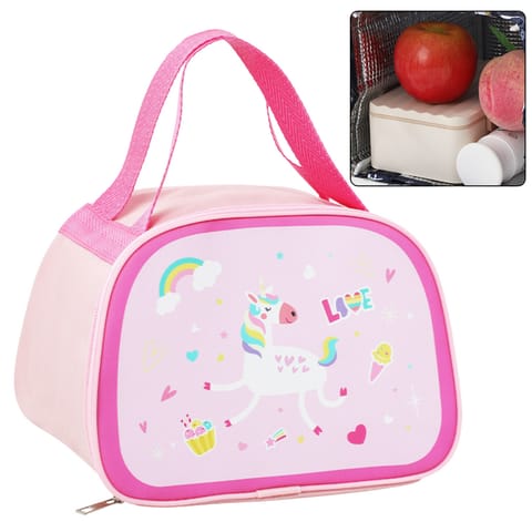 ⁨Torba Termiczna Izolacyjna Śniadaniowa Lunch Bag Różowa Jednorożec 23cm⁩ w sklepie Wasserman.eu