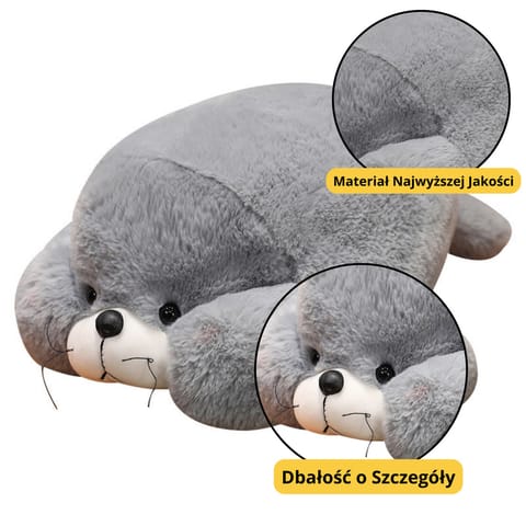⁨Pluszowa Maskotka Przytulanka Duża Foka Szara 29cm⁩ w sklepie Wasserman.eu