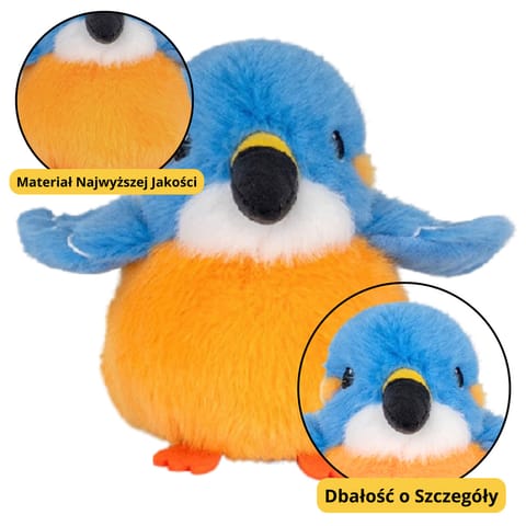 ⁨Pluszowa Maskotka Przytulanka Ptak Niebiesko Pomarańczowy 12cm⁩ w sklepie Wasserman.eu