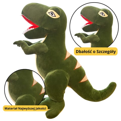 ⁨Pluszowa Maskotka Przytulanka Dinozaur Tyranozaur Zielony 35cm⁩ w sklepie Wasserman.eu