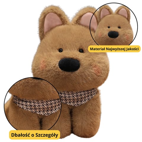 ⁨Pluszowa Maskotka Przytulanka Piesek Z Chustą Brązowy 25cm⁩ w sklepie Wasserman.eu