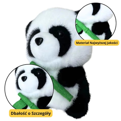⁨Pluszowa Maskotka Przytulanka Panda Z Bambusem 18cm⁩ w sklepie Wasserman.eu