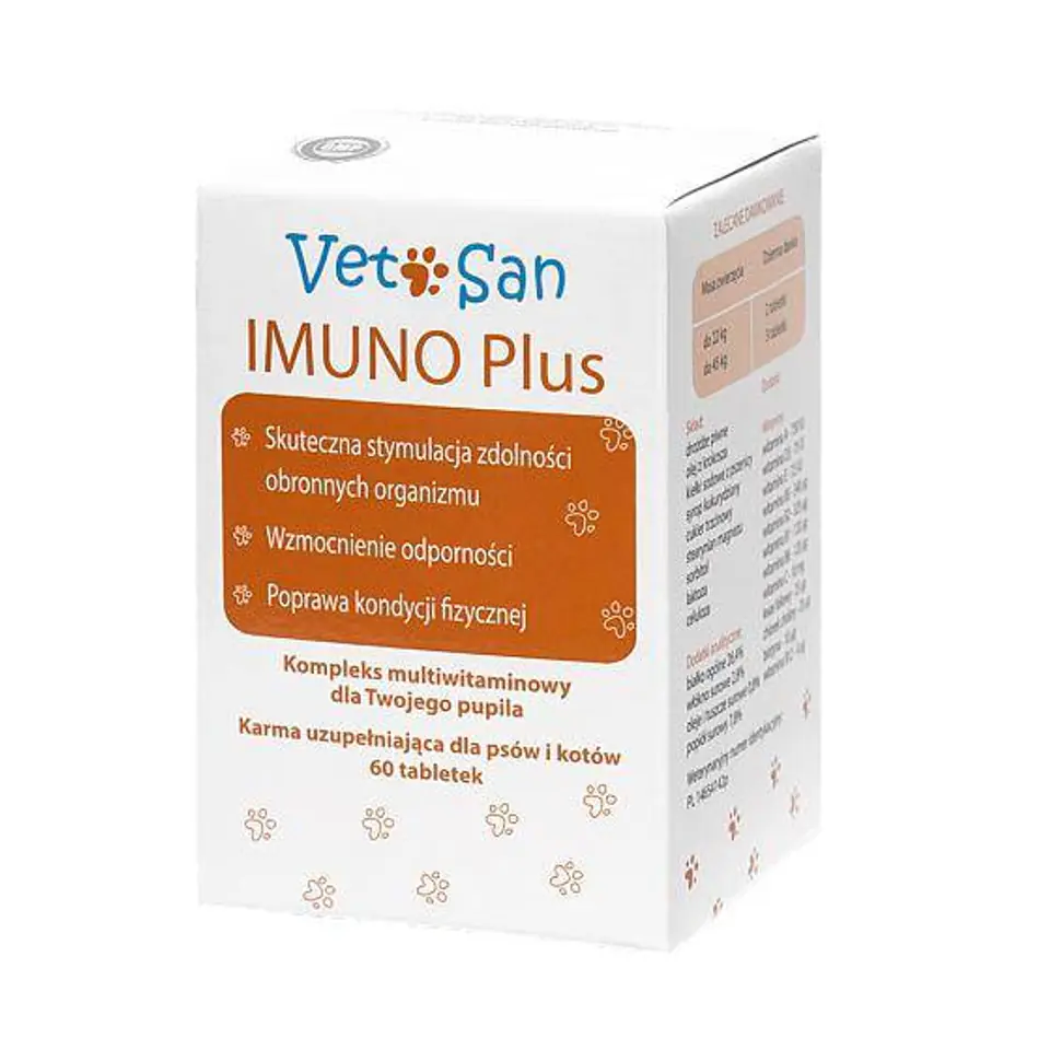 ⁨VETOSAN IMUNO Plus Vitaminkomplex für Immunität für Hund und Katze - 60 Tabletten⁩ im Wasserman.eu