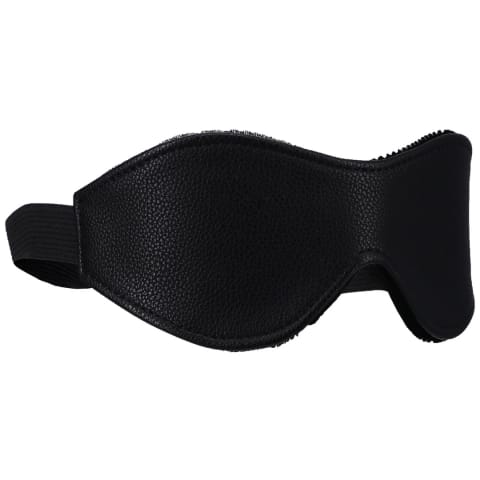⁨Doc Johnson Vegan Leather Czarna Maska na Oczy z Miękką Podszewką⁩ w sklepie Wasserman.eu