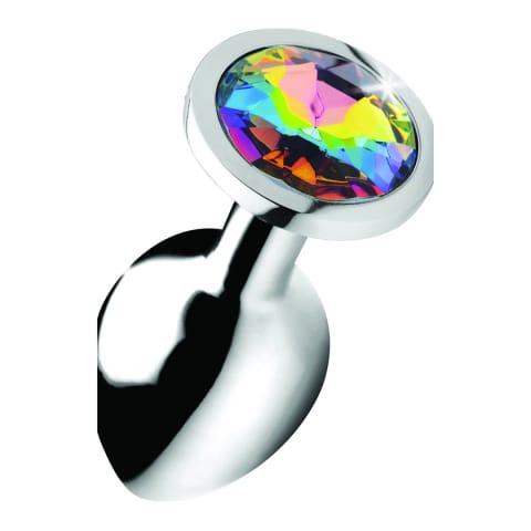 ⁨XR Brands Korek analny Rainbow Prism Gem średni aluminiowy z kryształem⁩ w sklepie Wasserman.eu