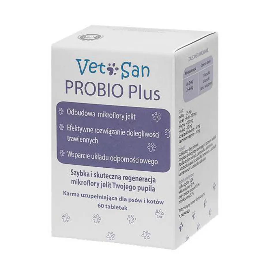 VETOSAN PROBIO Plus Kompleks witamin wspomagających trawienie dla psa i kota - 60tab w sklepie Wasserman.eu