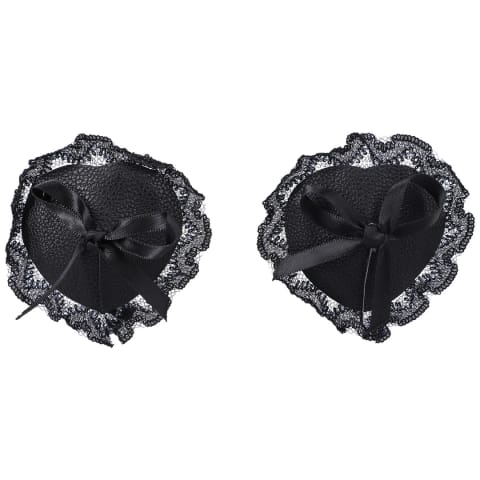 ⁨Doc Johnson Black Pasties Naklejki Dekoracyjne Skora Vegan i Koronka⁩ w sklepie Wasserman.eu