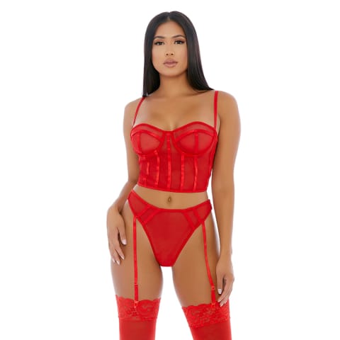 ⁨Forplay Sheer Intimacy komplet bielizny dwuczęściowy S siateczka⁩ w sklepie Wasserman.eu