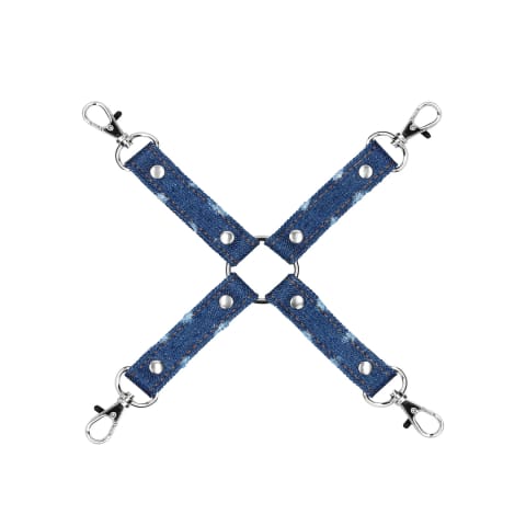 ⁨Ouch! Denim Hogtie 4-Way uprząż do krępowania, wytrzymały denim, 25 cm⁩ w sklepie Wasserman.eu