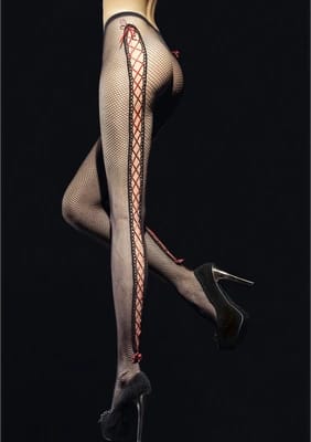 ⁨Fiore Hosiery Invito 40 den - rajstopy z siateczkowym wzorem, czarne⁩ w sklepie Wasserman.eu