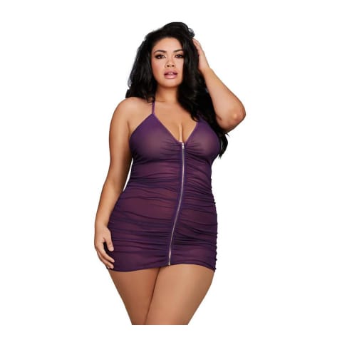 ⁨Dreamgirl Halka z diamencikami + stringi komplet czarny⁩ w sklepie Wasserman.eu