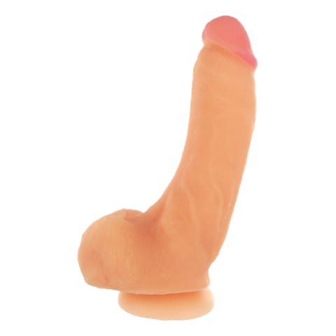 ⁨XR Brands George model z przyssawką 22 cm, powierzchnia TPR, jasny⁩ w sklepie Wasserman.eu