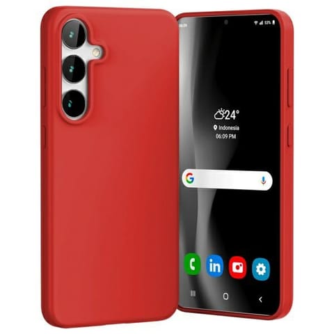 ⁨Mercury Soft Samsung S24 FE S721         czerwony/red⁩ w sklepie Wasserman.eu
