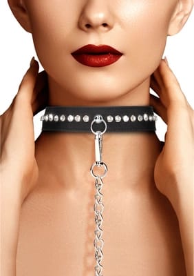 ⁨Ouch! Diamond Collection - elegancka obroża z diamentowymi zdobieniami i smyczą⁩ w sklepie Wasserman.eu