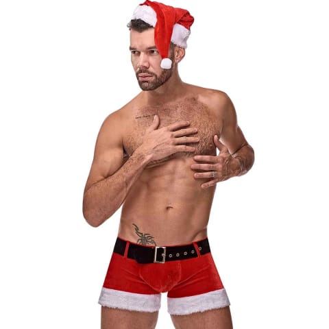 ⁨Male Power Kostium Świąteczny L/XL z Czapką i Wykończeniem Pluszowym⁩ w sklepie Wasserman.eu
