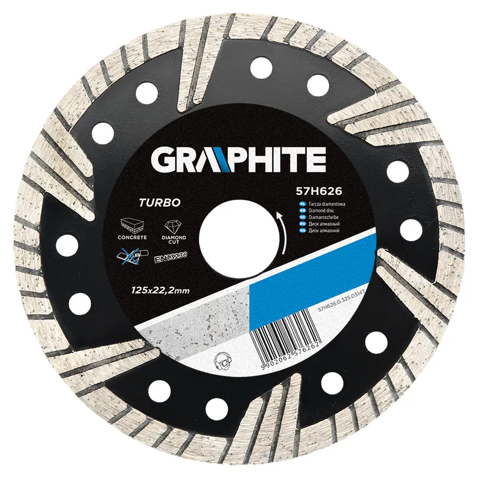 ⁨Diamond blade 125 x 22.2 mm, turbo⁩ at Wasserman.eu