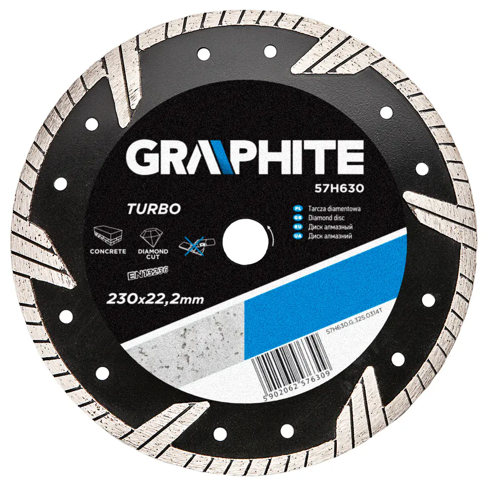 ⁨Diamond blade 230 x 22.2 mm, turbo⁩ at Wasserman.eu