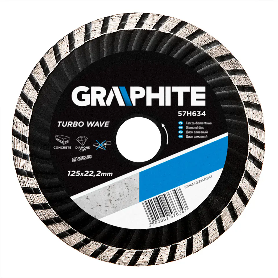 ⁨Diamond blade 125 x 22.2 mm, turbo wave⁩ at Wasserman.eu