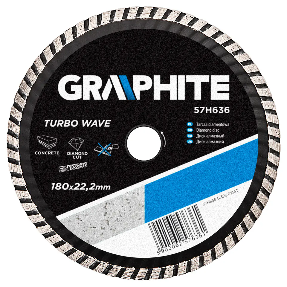 ⁨Diamond blade 180 x 22.2 mm, turbo wave⁩ at Wasserman.eu