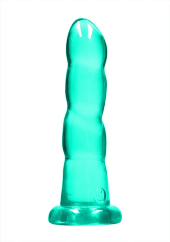 ⁨RealRock Crystal Clear Karbowane 17 cm - model intymny z przyssawką⁩ w sklepie Wasserman.eu