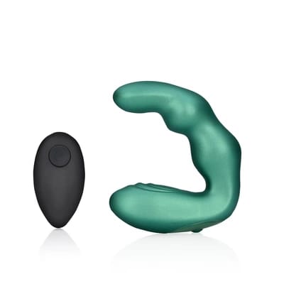 ⁨Ouch! Masażer prostaty wygięty z pilotem - 10 trybow, zielony⁩ w sklepie Wasserman.eu