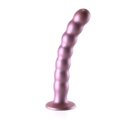⁨Ouch! Beaded G-Spot Silicone - Model z koralikami, 20,5 cm, metaliczny⁩ w sklepie Wasserman.eu