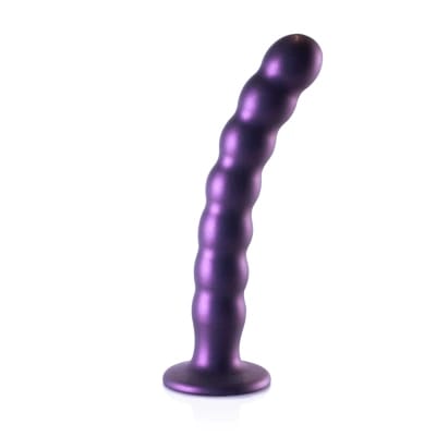 ⁨Ouch! Beaded G-Spot 20,5 cm - silikonowy model z przyssawką, fioletowy⁩ w sklepie Wasserman.eu