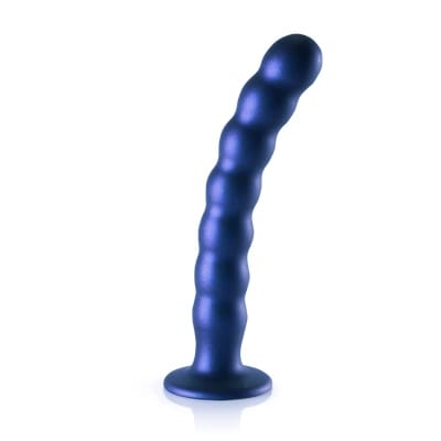 ⁨Ouch! Silikonowy model G-Spot z koralikami, przyssawka, 20,5 cm, fioletowy⁩ w sklepie Wasserman.eu