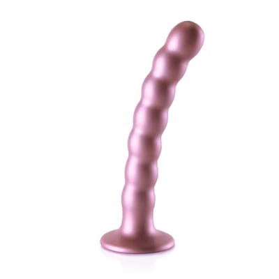 ⁨Ouch! Silikonowy model G-Spot z koralikami, 16,5 cm, metaliczny kolor⁩ w sklepie Wasserman.eu