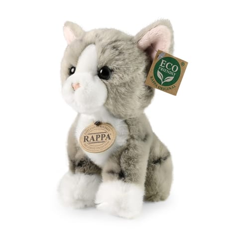 ⁨Rappa - Pluszowa maskotka siedzący szary Kot 18 cm Eco-Friendly⁩ w sklepie Wasserman.eu