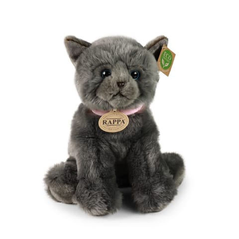 Rappa - Pluszowa realistyczna maskotka Kot szary siedzący 25 cm Eco-Friendly w sklepie Wasserman.eu