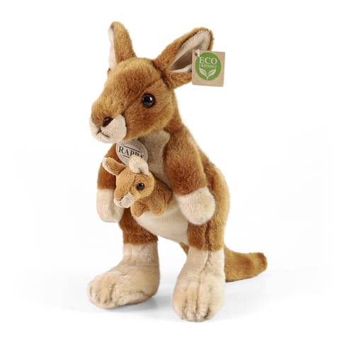 ⁨Rappa - Pluszowa realistyczna maskotka Kangur z Dzieckiem 27 cm Eco-Friendly⁩ w sklepie Wasserman.eu
