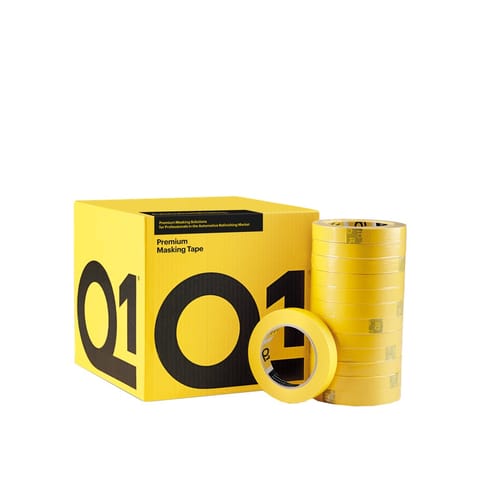 ⁨Q1 Premium Masking Tape Yellow 18mmx50m - taśma maskująca⁩ w sklepie Wasserman.eu