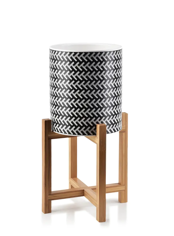 AVA BLACK POT dia.18xh20cm on stand at Wasserman.eu