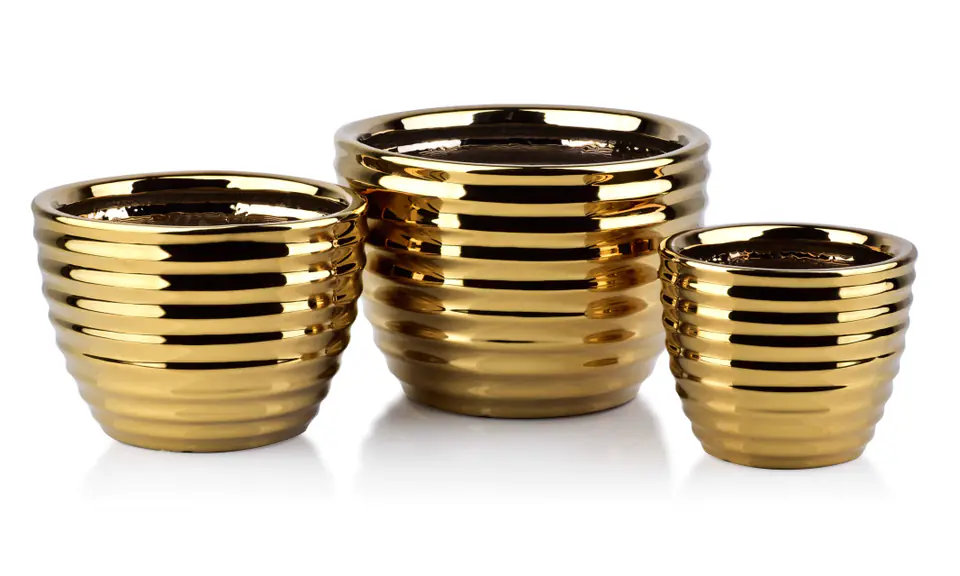 NEVA GOLD Kpl.3 Töpfe 27,5x27,5x19,5/21,5x21,5x16,5/17x17x14,5cm im Wasserman.eu