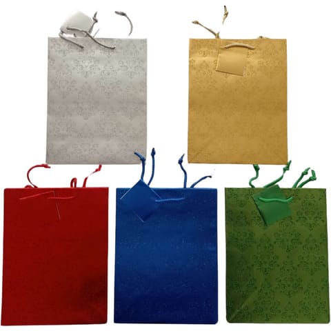 ⁨Torebka metaliczna z brokatem mix kolor 18x23x10cm ROZETTE⁩ w sklepie Wasserman.eu